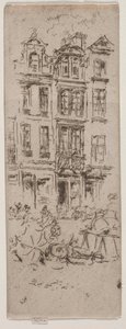 Blomstermarked, Brussel. av James Abbott McNeill Whistler