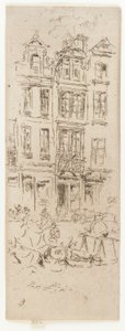 Blomstermarked, Brussel, 1887. av James Abbott McNeill Whistler