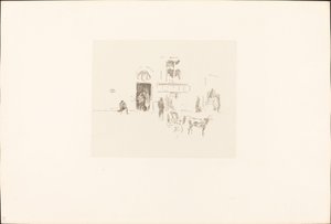 Gaiety Stage Door, 18791887. av James Abbott McNeill Whistler
