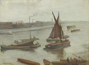 Grå og sølv: Old Battersea Reach av James Abbott McNeill Whistler