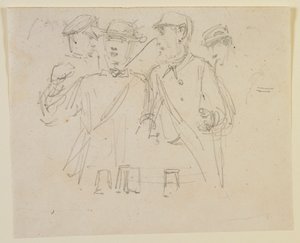 Gruppe på fire menn, 1858. av James Abbott McNeill Whistler