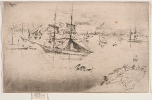 Lagune: Middag, 1886. av James Abbott McNeill Whistler