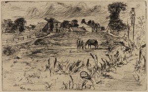 Landskap med hester, 1859. av James Abbott McNeill Whistler