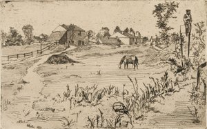 Landskap med hester, 1859. av James Abbott McNeill Whistler