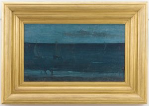Nocturne: Blå og sølv - Bognor, 1871-1876. av James Abbott McNeill Whistler