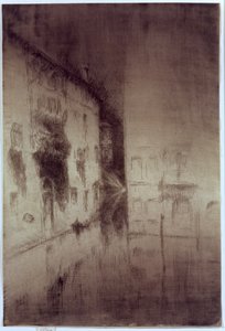 Nocturne: Palaces, 1879-80 (etsing og tørrpunkt på antikk lagt papir) av James Abbott McNeill Whistler