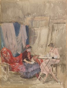 Notat i rosa og lilla - Studioet, 1883-1884. av James Abbott McNeill Whistler