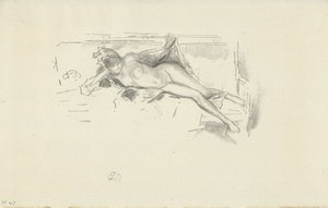 Liggende nakenmodell av James Abbott McNeill Whistler