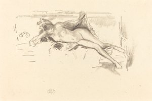 Nakenmodell, liggende, 1893. av James Abbott McNeill Whistler