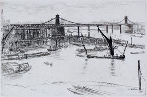 Old Hungerford Bridge av James Abbott McNeill Whistler
