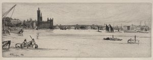 Old Westminster Bridge, 1859. av James Abbott McNeill Whistler