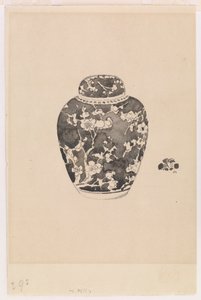 Oviform ingefærkrukke med klokkeformet deksel, 1878. av James Abbott McNeill Whistler
