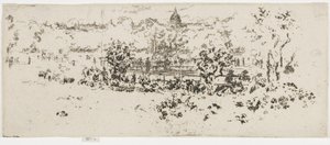 Pantheon, Luxembourg Gardens, ca. 1892-93 (radering på papir) av James Abbott McNeill Whistler