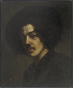 Portrett av Whistler med en hatt, 1857-59 av James Abbott McNeill Whistler