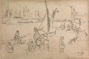 Portsmouth Children, fra et sett med tolv etsninger med tittelen The Naval Review, 1887 av James Abbott McNeill Whistler