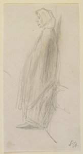 Profilskisse av en gammel kvinne stående, 1858. av James Abbott McNeill Whistler