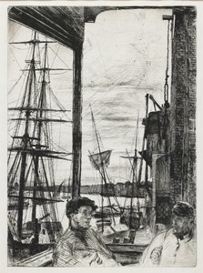 Rotherhithe fra "Sixteen Etchings of Scenes on Themsen and Other Subjects" av James Abbott McNeill Whistler