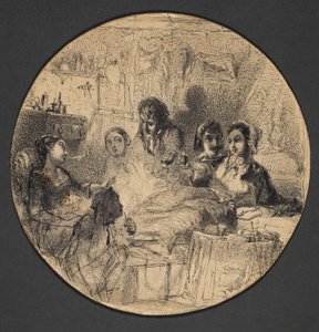 Scene fra Bohemian Life, 1855-57 av James Abbott McNeill Whistler