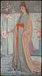 Sketch for Rose and Silver: The Princess of the Porcelain Country, 1863-64 (olje på fiberplater) av James Abbott McNeill Whistler