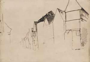 Skisse av hus, 1858. av James Abbott McNeill Whistler