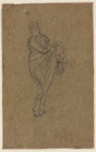 Stående kvinne som holder opp kjolen sin verso, ca. 1872. av James Abbott McNeill Whistler