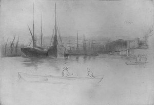 Steamboats Off The Tower, 1875, 1904 av James Abbott McNeill Whistler