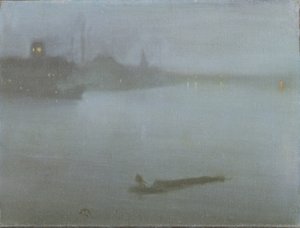 Thames - Nocturne in Blue and Silver, ca. 1872/8 (olje på lerret) av James Abbott McNeill Whistler