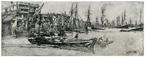 Thames Warehouse, 1800-tallet 1904. av James Abbott McNeill Whistler