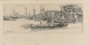 Thames Warehouses, 1859. av James Abbott McNeill Whistler