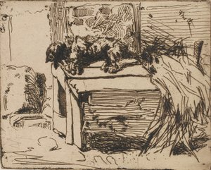 Hunden på kennelen, 1858. av James Abbott McNeill Whistler