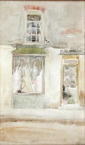 The Dressmakers Shop, ca. 1897-98 (wc på papir) av James Abbott McNeill Whistler