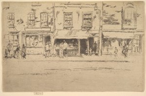 Fiskebutikken, travle Chelsea fiskebutikk, Chelsea, 1886-87. av James Abbott McNeill Whistler