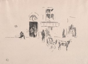 The Gaiety Stage Door, 1879. av James Abbott McNeill Whistler