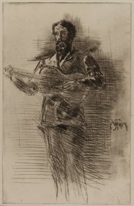 Gitarspilleren MW Ridley, 1875. av James Abbott McNeill Whistler