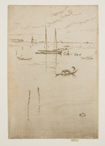Den lille lagunen, fra de tolv etsningene, også kjent som det første Venezia-settet av James Abbott McNeill Whistler