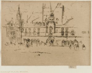 Markedet, Brugge, 1887. av James Abbott McNeill Whistler
