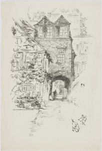 Prestens hus, Rouen, 1894-95 (lito på papir) av James Abbott McNeill Whistler