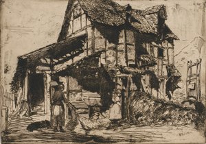 Den usikre leiegården. En av de tolv etsningene fra naturen. Det franske settet, 1858. av James Abbott McNeill Whistler