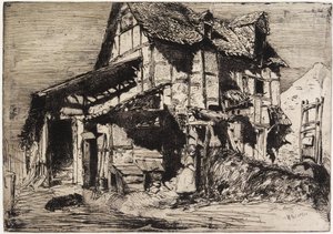The Unsafe Tenement fra "Twelve Etchings from Nature" av James Abbott McNeill Whistler