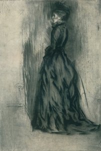 The Velvet Dress Frances Leyland, c1873, 1904 av James Abbott McNeill Whistler