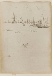 Besøkendes båt, 1887. av James Abbott McNeill Whistler