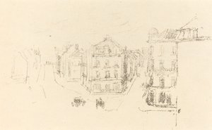 Prøveskisse: Grand Rue, Dieppe, ca. 1891. av James Abbott McNeill Whistler