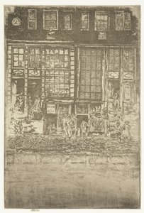 To kanalhus i Amsterdam Brodert gardin av James Abbott McNeill Whistler