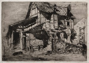 Tolv etsninger fra naturen: The Unsafe Tenement, 1858. av James Abbott McNeill Whistler
