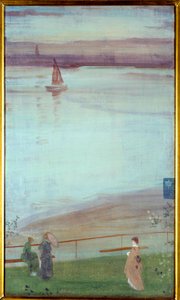 Variasjon i lilla og grønt maleri av James Abbott McNeill Whistler (1834-1903) 1871 Søn. 0,35x0,61 m Paris, musee d