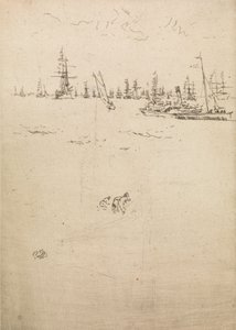 Visitors Boat, fra et sett med tolv etsninger med tittelen The Naval Review, 1887 av James Abbott McNeill Whistler