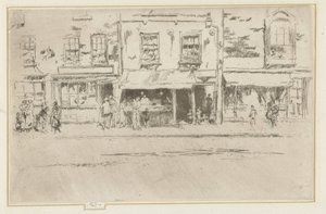 Viswinkel i Chelsea The Fish-Shop, Busy Chelsea av James Abbott McNeill Whistler