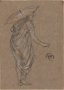 Kvinne med parasoll, 1870-1873. av James Abbott McNeill Whistler