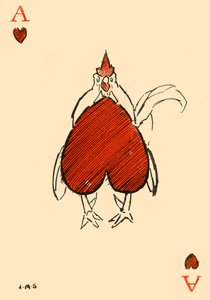 Den korpulente Chanticleer, fra hjertenes ess, 1910. av James Affieck Shepherd
