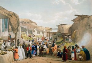 Basar i Kabul under fruktsesongen, første anglo-afghanske krig, 1838-1842